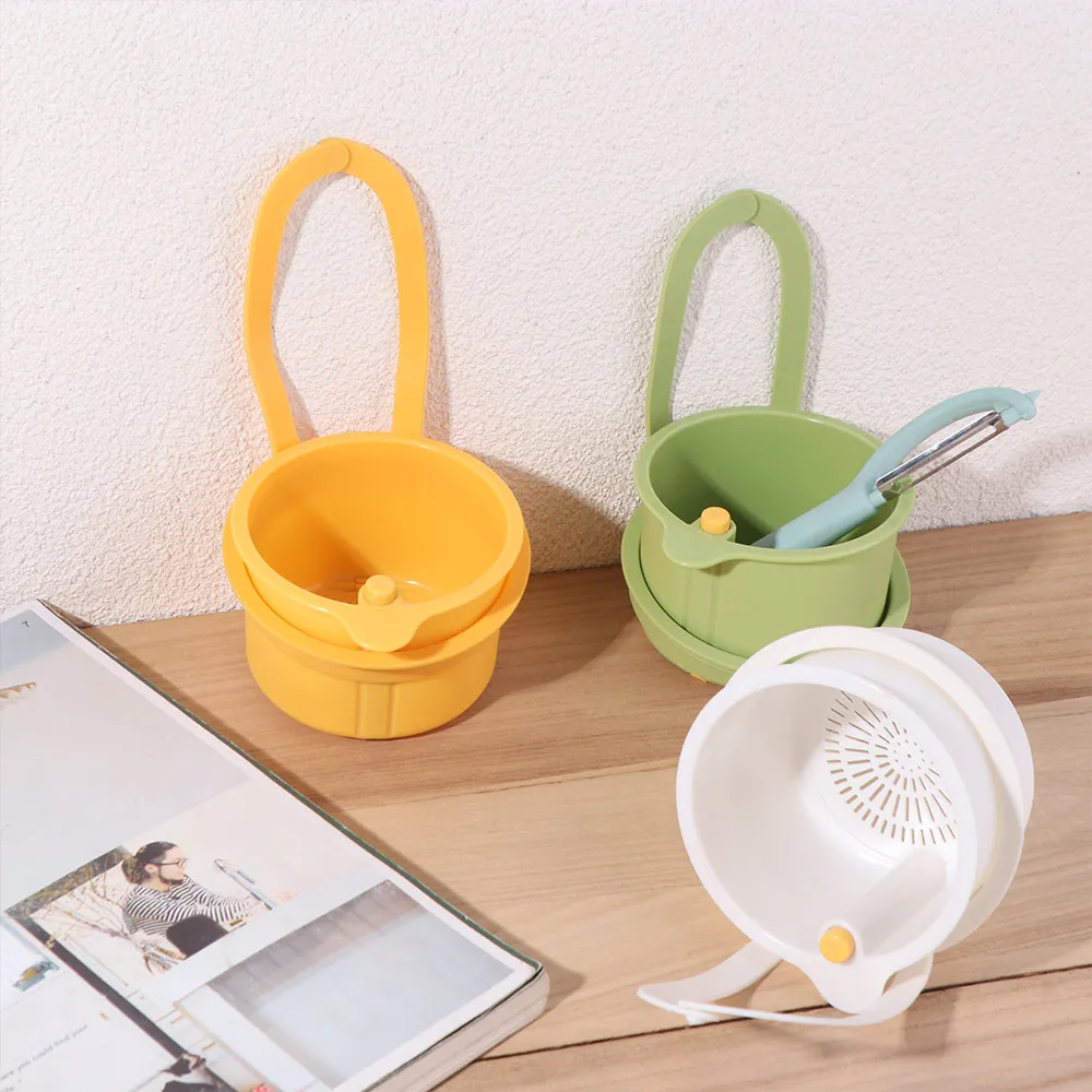 

Creative Sink Hanging Strainer Basket Openable Bottom Cover Quickly Drain Fruit Clean Filter Rack Multifunctional Easy To Clean
