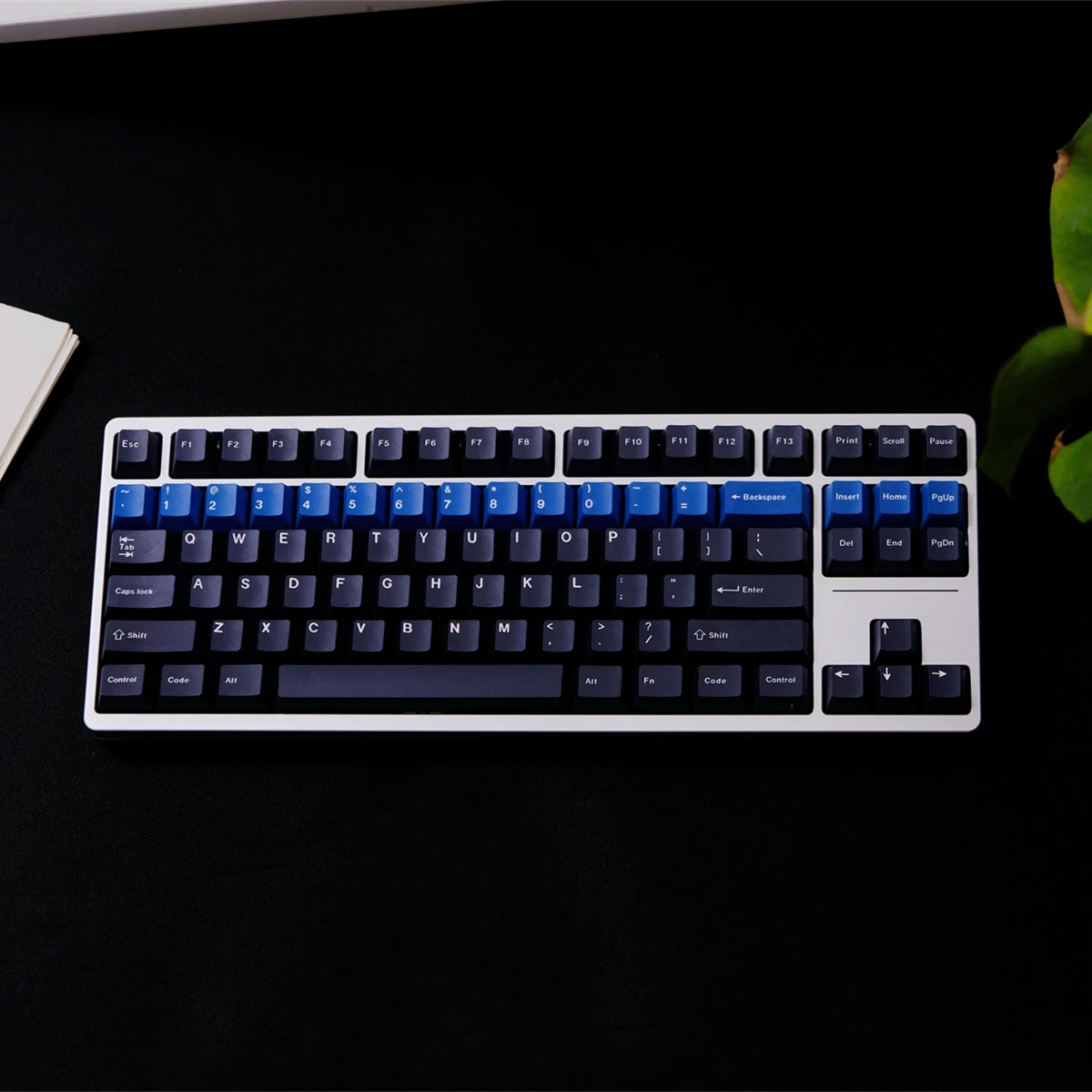 

Blue police black keycap PBT original height, sublimation, mechanical keyboard cap wooting drunk deer, rain 75