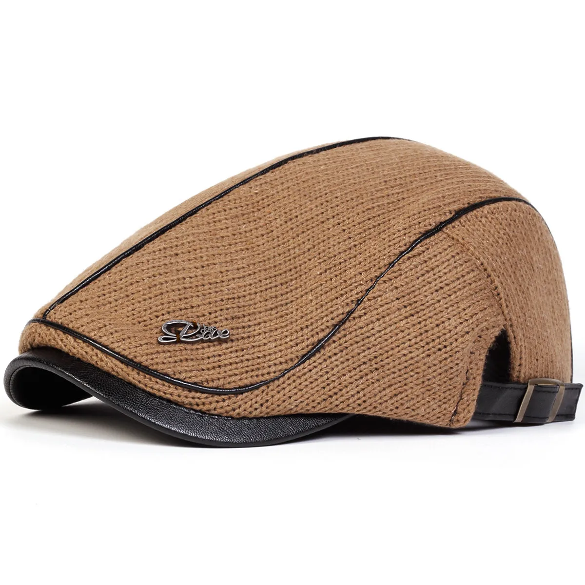 Men Letter Label Knitting Newsboy Caps British Painters Hats Spring and Autumn Adjustable Flat Cap Hip Hop Berets Peaked Cap