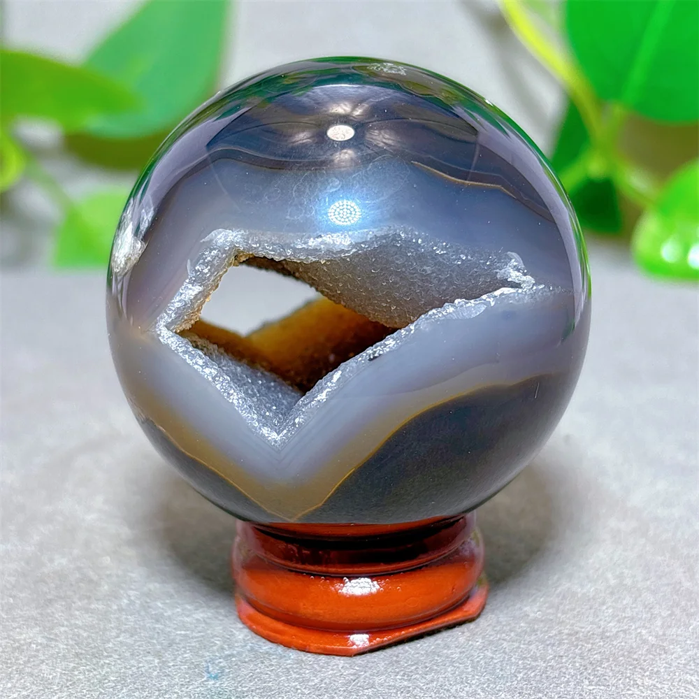 Agate Open Face Cluster Sphere Crystal Natural Stone Quartz Stone Minerals Home Decoration Reiki Energy Healing Spiritual Luck