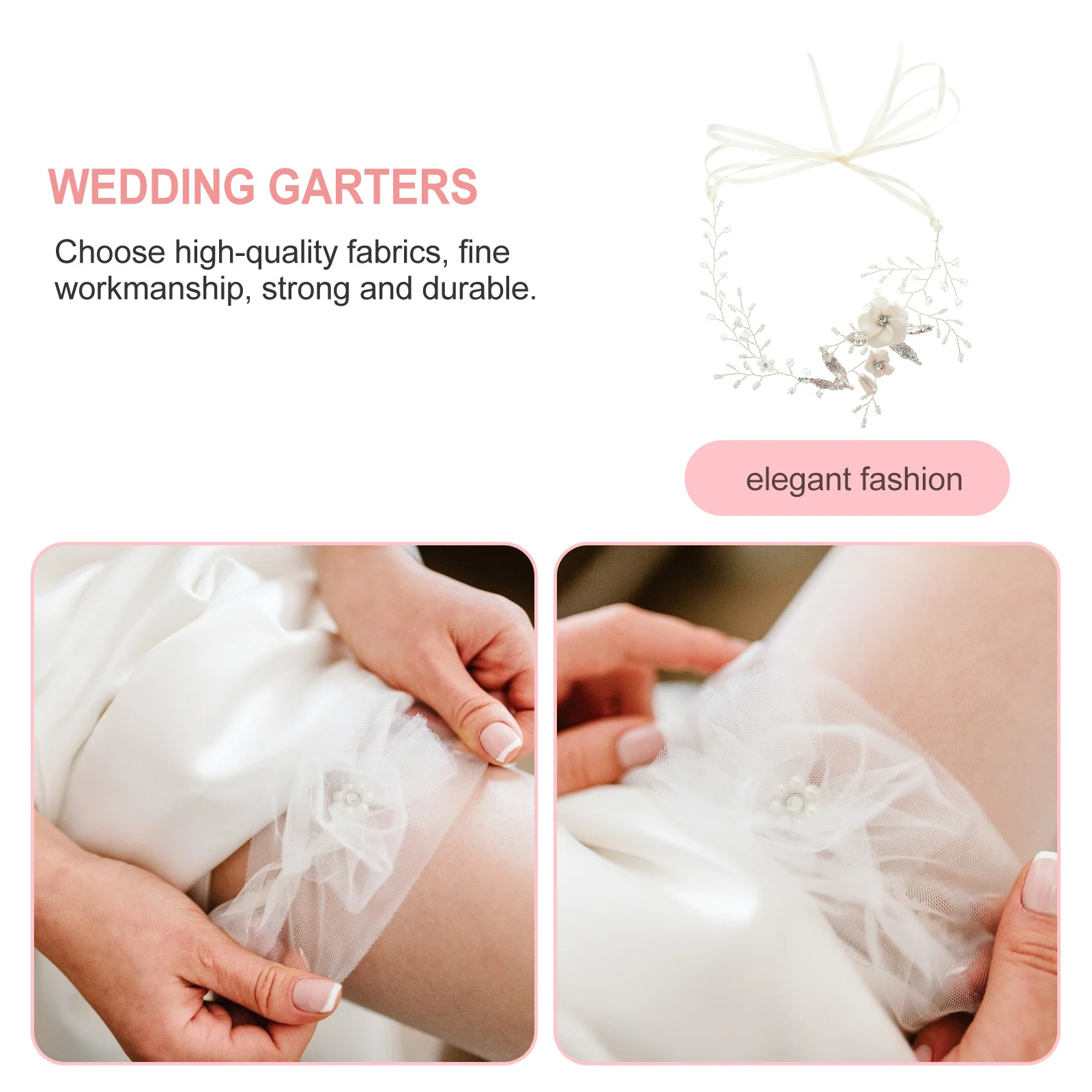 

1Pcs Wedding Bridal Garter Artificial Pearl Thigh Ring Elegant Adjustable Ribbon Lacing Comfortable Leg Band Party Prom Gift