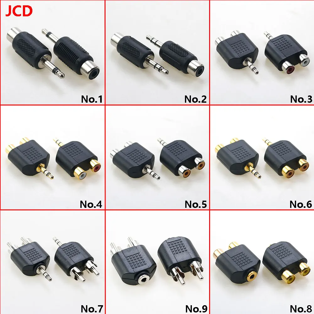 

2 Piece 3.5 mm Jack Stereo Male To 2 RCA Plug Female Adapter Y Splitter RCA Audio Adapter Connector 3.5mm Audio Cable Converter