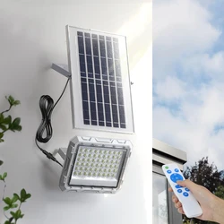 Powerful LED Solar Light 60w 100w Outdoor Solar Reflector Spotlights With Remote Control IP65 Waterproof For Porch Patio Garage