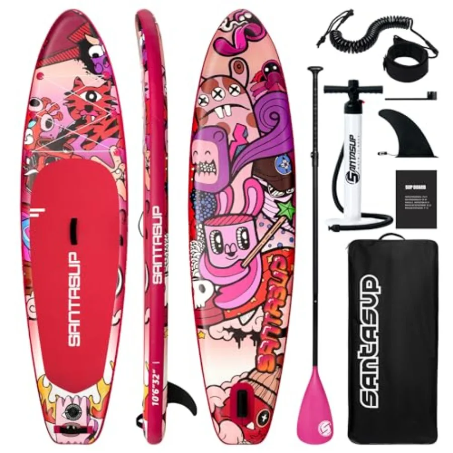 

Inflatable Stand Up Paddle Board for adults youth, PVC drop-stitch construction, blue/gray, ultra-stable 10'6/11' wide design w