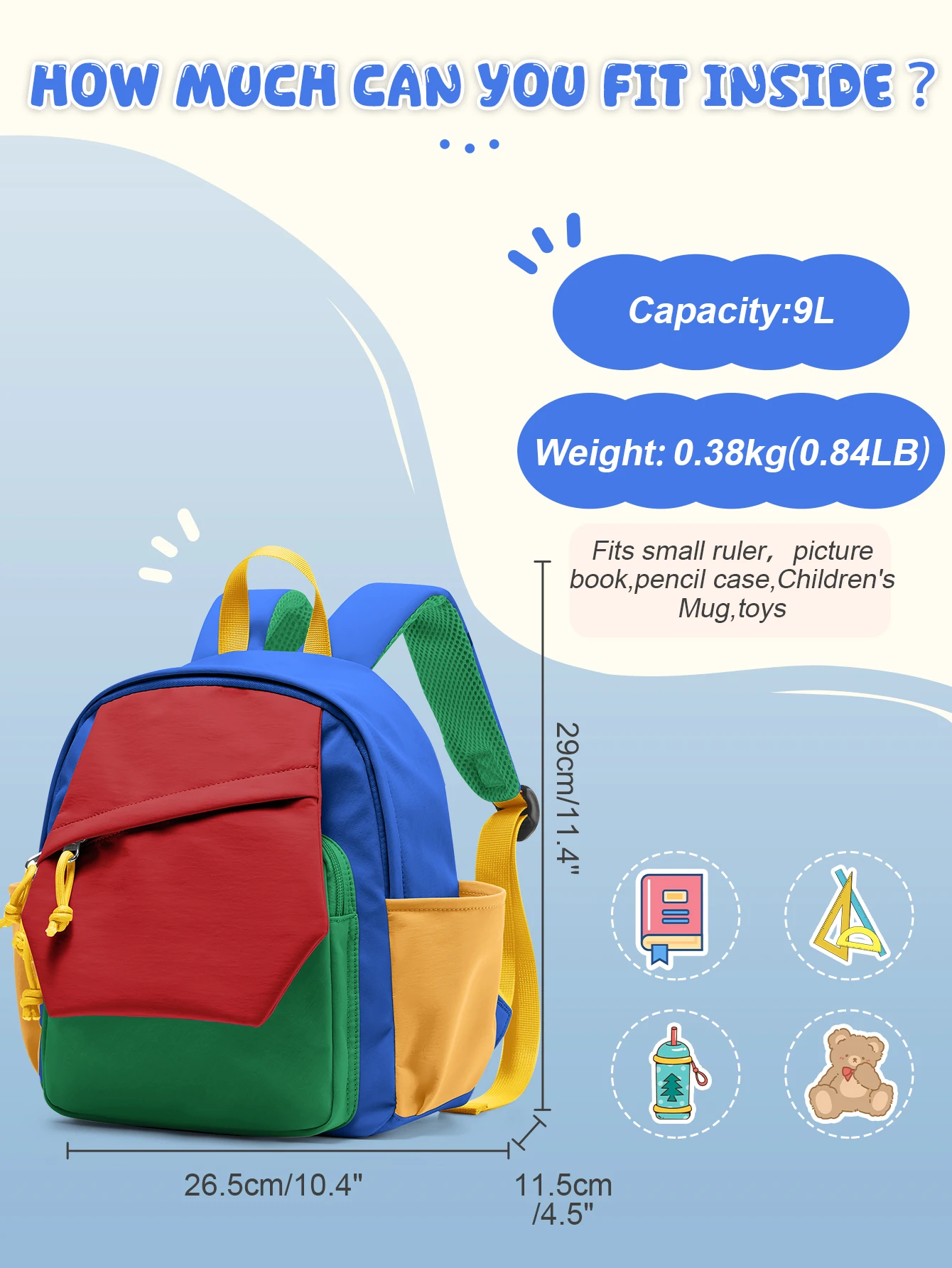 Cute Backpack for Boys & Girls, Lightweight Waterproof School Bag, Perfect for Daycare, Preschool, Kindergarten, Hiking & Travel