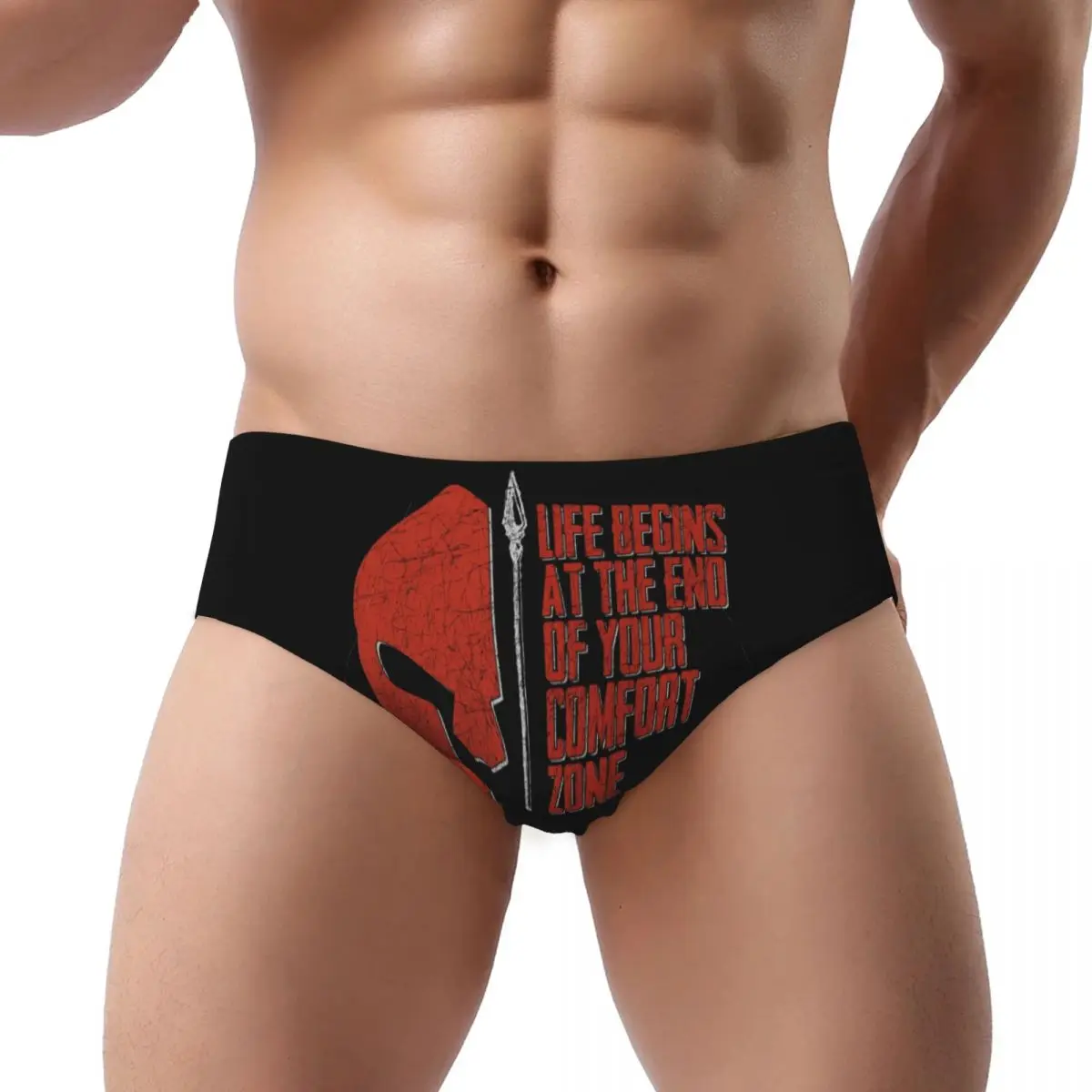Hombres personalizados Spartan Spirit Sparta Warrior hombres breves bragas masculinas ropa interior suave calzoncillos