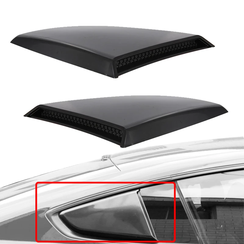 

Car Black Side Window Louver Rear Windows Decoration Shutter Cover Trim for Mustang 2015-2019