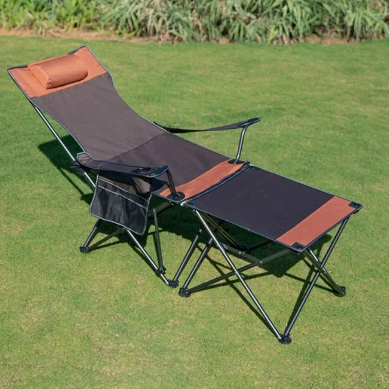 &Ergonomic Portable Folding Chair Recliner Seating Travel Beach Chair Fishing Relax Ground Garden Silla Plegable Pesca Furniture