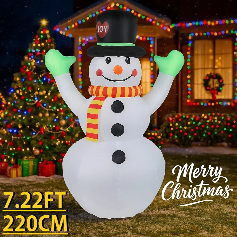 jouets-gonflables-geants-de-noel-722-pieds-echarpe-bonhomme-de-neige-avec-lumieres-led-fournitures-de-fete-sur-pelouse-decorations-pour-la-maison-ornements