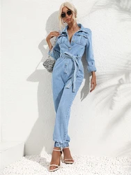 Streetwear Jeans Jumpsuits Autumn Clothes Women 2024 Fashion Cowboy Trousers Denim Rompers Playsuits One Pieces Overalls Outfits