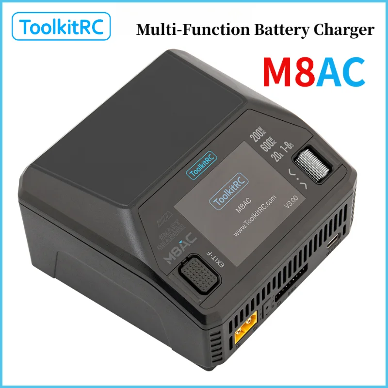 

ToolkitRC M8AC 1-8S Smart Lipo Battery Charger AC 200W DC 600W 20A for LiHV Lipo Battery PD 65W FPV Model Parts Car
