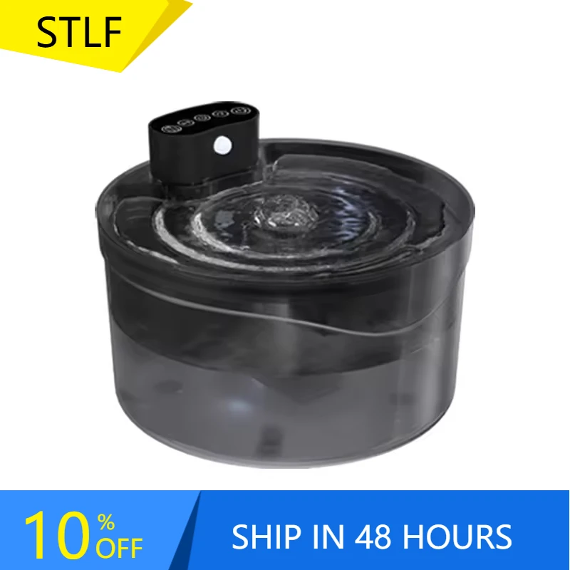 

STLFPet Smart Eco-Friendly Stainless Steel Wireless Automatic Water Dispenser Unplugged Solid Cat Dog Charging Source Water Bott