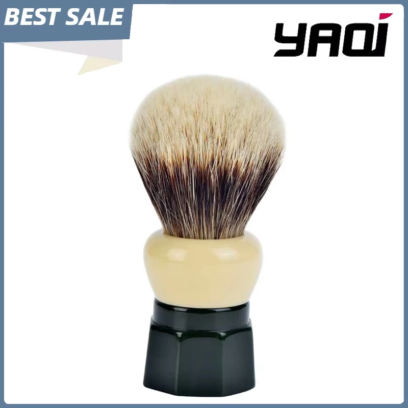 yaqi-nouveau-24mm-vert-obsidienne-deux-bandes-blaireau-cheveux-pour-hommes-retro-humide-blaireau-haute-qualite-portable-voyage-blaireau-brosse