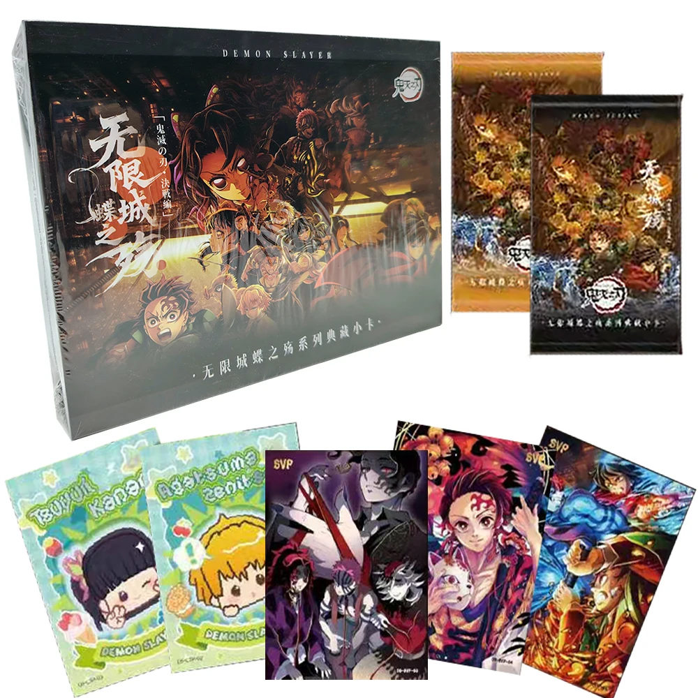 

Demon Slayer Collection Card Fantasy Anime Peripheral Creative Metal Hollow Double Folding Character Card Child's Treasure Gift