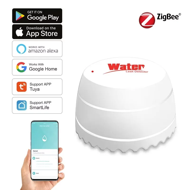 Tuya Zigbee 누수 센서, 누수 감지기, Smartlife 앱 알림 경고, 누수 경보, 홈 보안 