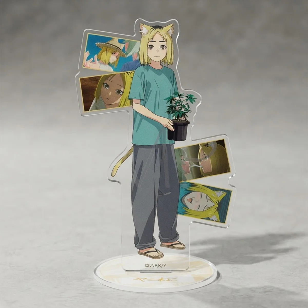 Anime Chainsmoker Cat 15Cm Acrylic Figure Stand Set, Smoking Cat Character, Christmas Gift, Anime Merch Display Keychain