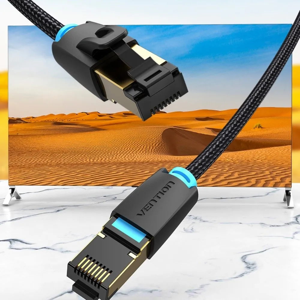 

Copper Wire Ethernet Extension Cord Durable Double Shield CAT8 Ethernet Cable Round Head 2000MHz Cat 8 Patch Cable