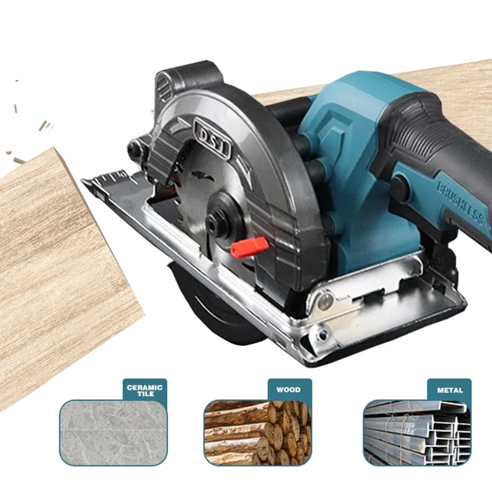 Brushless 5Inch 125mm Mini Electric Circular Saw Cordless 0-45 Adjustbale Woodworking Power Garden Tool For Makita 18V Battery