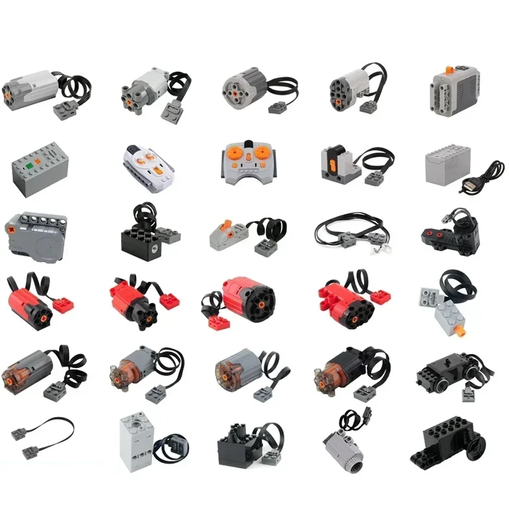 MOC – fonctions d'alimentation améliorées M L XL, servomoteur, télécommande, boîtier de batterie, interrupteur 8293 8883, blocs de construction, pièces techniques