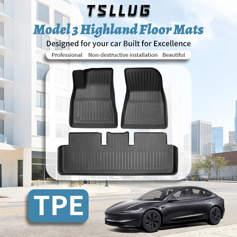 

Водонепроницаемый износостойкий коврик для багажника TPE, аксессуары для Tesla Model 3 Highland 2023-2026