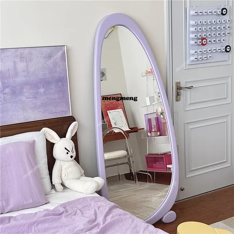 Cute Bedroom Mirror Korean Style Floor Girls Wavy Aesthetic Decoration Mirror Art Infinity Garden Spiegel Wand Home Products