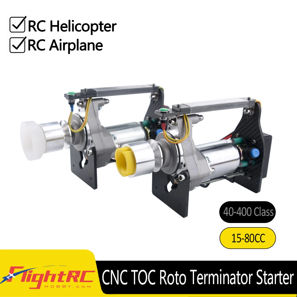 TOC Terminator Roto Electric Starter for 15cc to 80cc Gas Engine/40 to 400 Class Nitro RC Aircraft Helicopter Model
