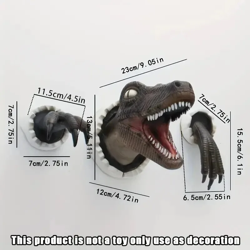 A Set Of Velociraptor Wall Decoration Dinosaur Wall Statues Crafts 3d Wall Fixtures Furniture Furniture Stickers image 5