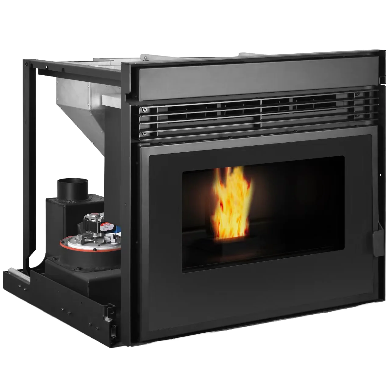 Modern Biomass Wood Wall Insert Pellet Stoves Fireplace Smokeless Remote Control For Living Room Use Indoor Steel