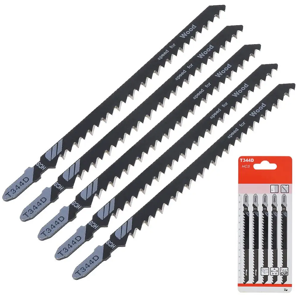 5pcs / set T344D 130mm High-carbon Steel Reciprocating Saw Fast-Cutting Saw Blade for Wood / Board / Plastic