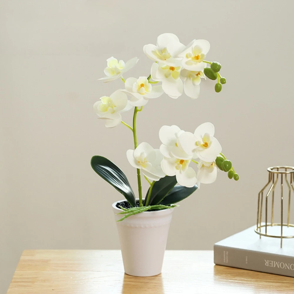 6pcs 3D Printing Film Feels Phalaenopsis Bonsai Artificial Flower Manufacturer Artificial Plant Artificial Potted Plant