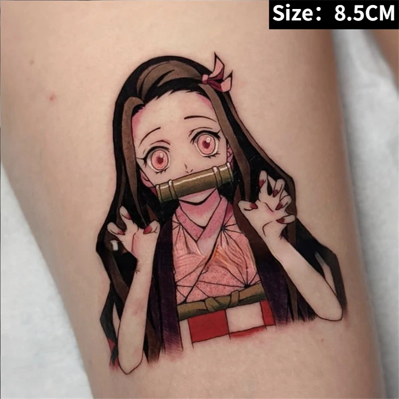 

Anime Demon Slayer Kimetsu No Yaiba Kamado Nezuko Temporary Tattoo Cartoon Graffiti Waterproof Fake Tatto Body Tatoo Sticker