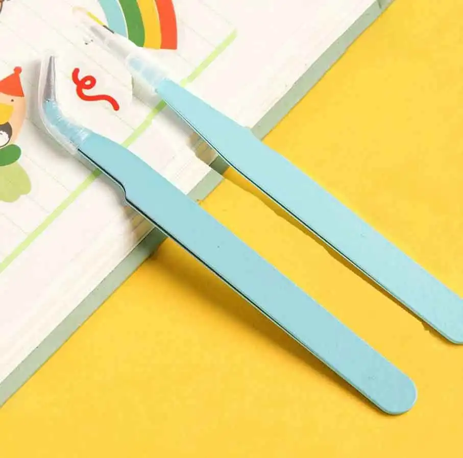 1/2 Stuks Macarons Wimper/Nail Art Pincet 12 Cm Rvs Nagel Pincet 1 * Set Pick Up Stickers & Strass Manicure Pincet