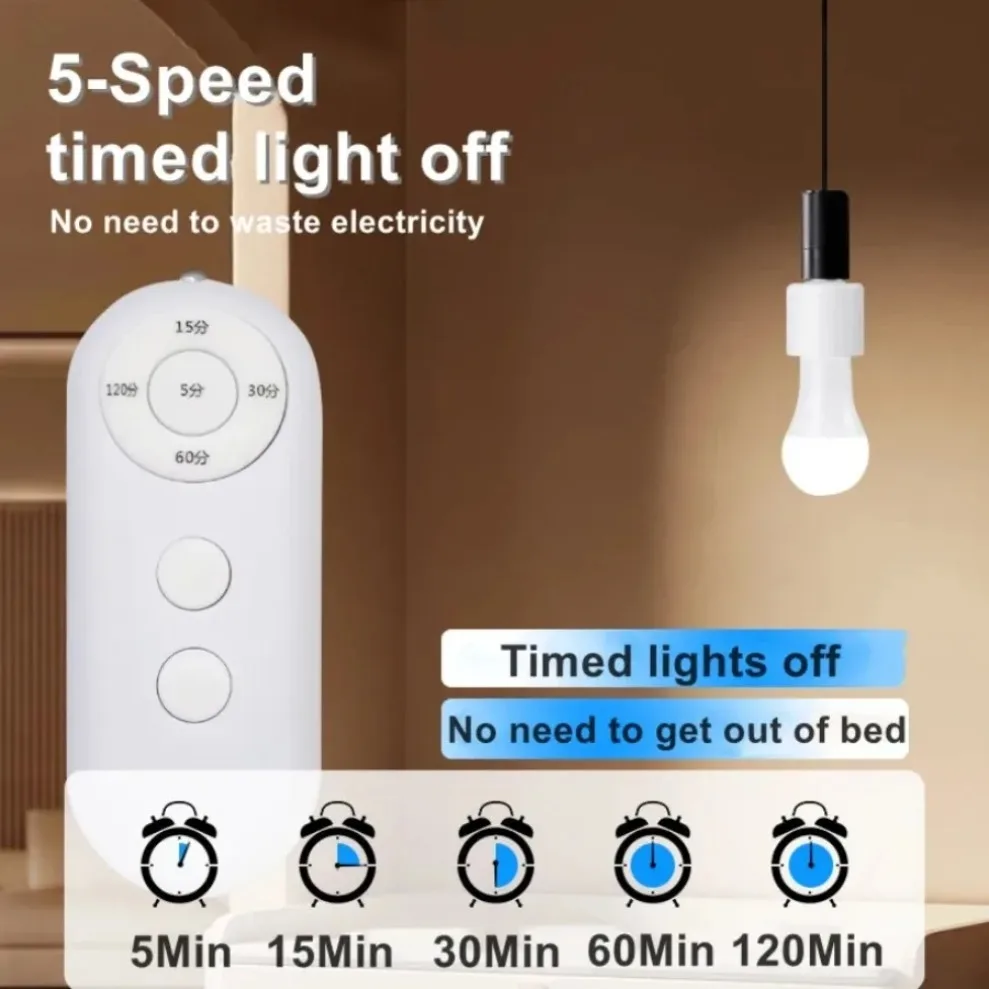 220V E27 Wireless Remote Control Smart Timer Lamp Holder Multiple Controls For Baby Room Bedroom Home Multi Light Switch Socket
