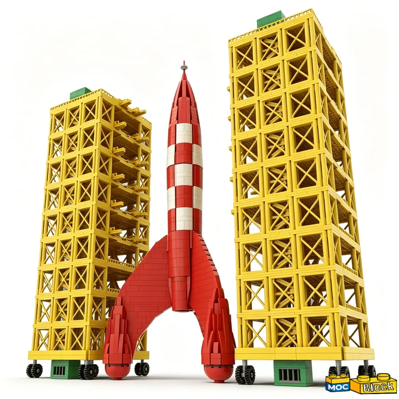 3403 Parts Service Towers for The Moon Rocket Building Blocks Model Assembly Educational Toy Creative Collection Birthday Gifts