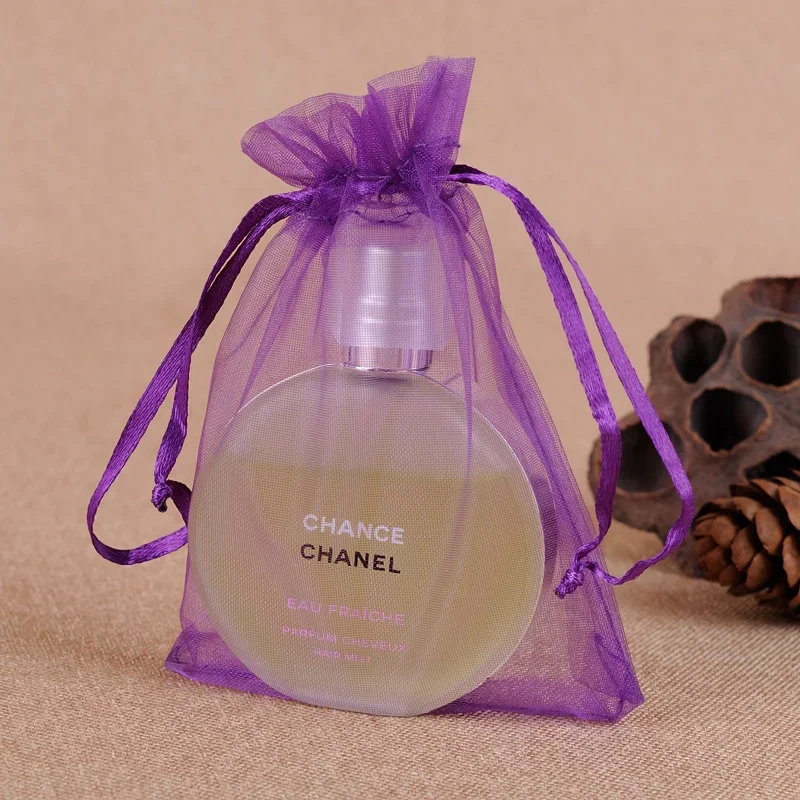 7x9 50 Stück Elegante Transparente Organza-Geschenktüten mit Kordelzug für Kosmetik, Parfüm, Bastelarbeiten und Kleine Geschenkverpackungen – Detail 2