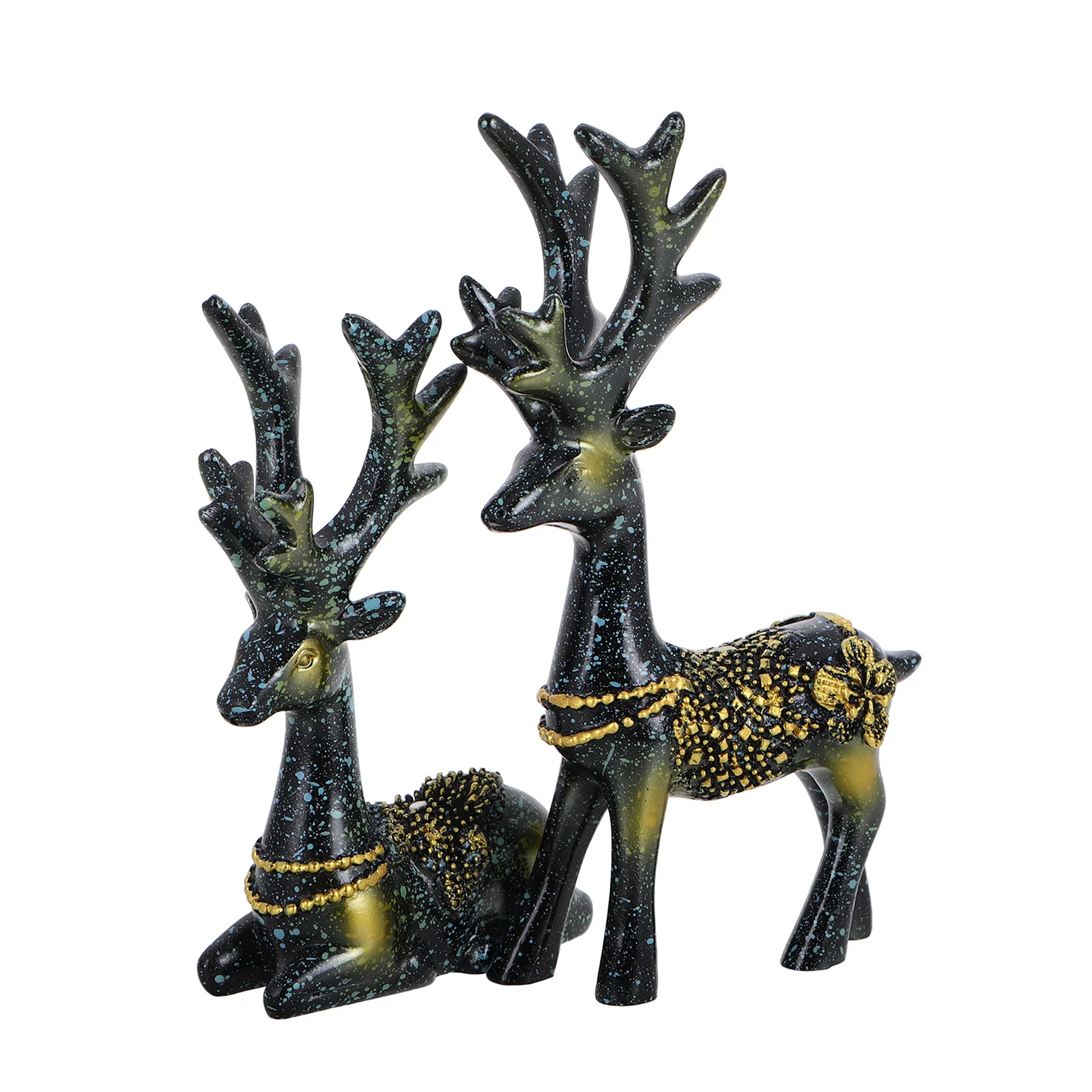 

1 Pair Cute Deer Couple Ornaments Car Interior Decor Cake Decoration Mini Animal Statue for Gifts Home Auto Accessories