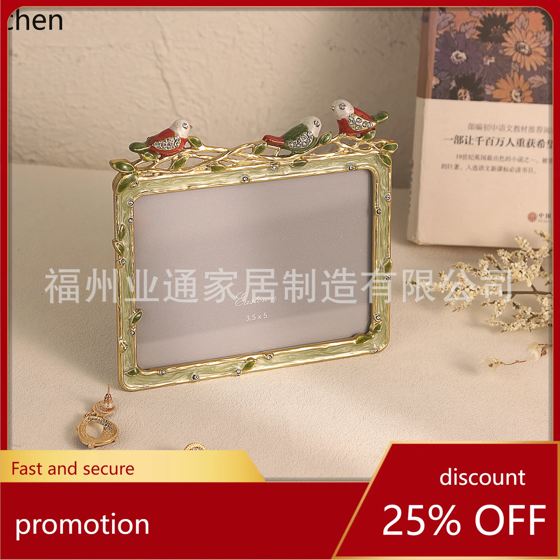Hxl alloy photo frame enamel color stereo with glass decorative ornament frame