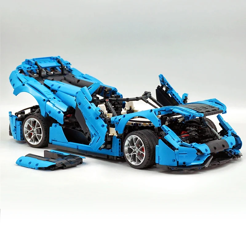 MOC T010 ciudad técnica Super deporte coche de carreras Hypercar bloques de construcción rompecabezas juguete educativo regalos de navidad niños