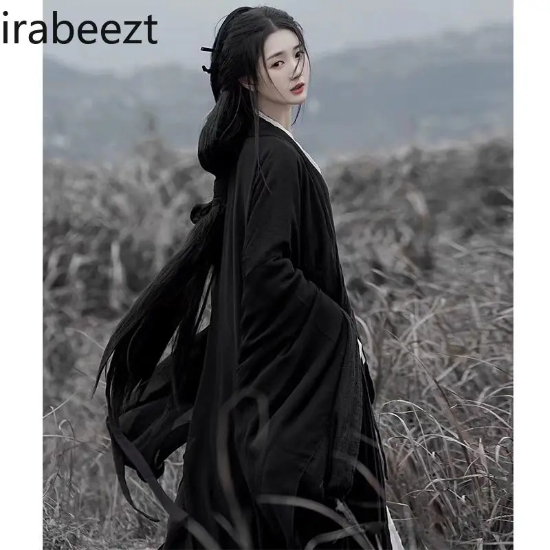 Original Wei Jin Dynasty Style Collar Big Sleeve Robe Pendulum Handsome Summer Temperament Cool Spot Loose Hanfu Dress