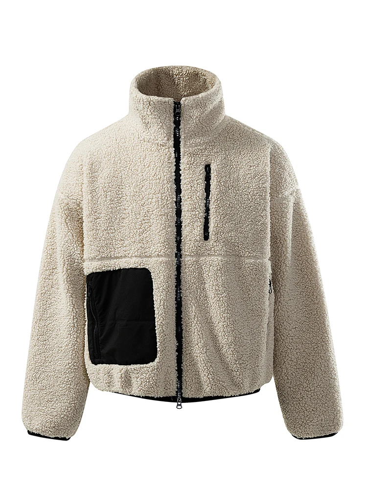 เสื้อแจ็คเก็ตขนเป็ด GPstudio พร้อมปกขนแกะ สไตล์เกาหลี ดีไซน์อบอุ่น ทรงเข้ารูป ยาว