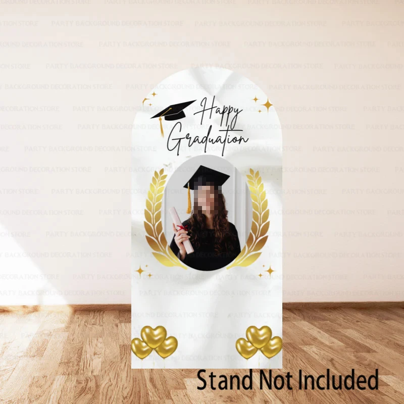 

Golden Balloon 2024 Congrats Graduate Season Beige You Did It Double-printed Arch Round Background Photograph Cover Backdrop