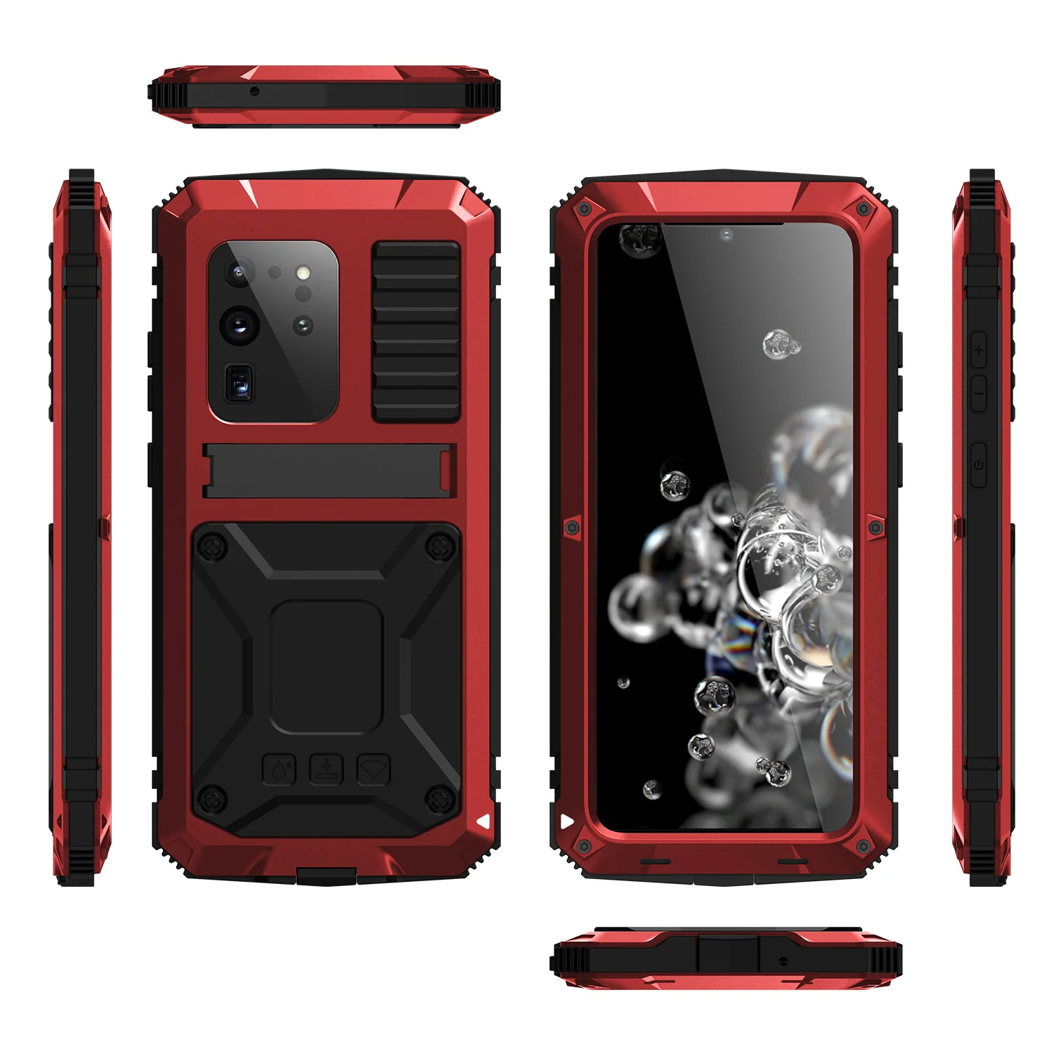 Luxury Rugged Armor 360 Full Phone Case For Samsung S23 S22 Ultra S21 FE Note 20 Ultra A32 4G 5G Metal Aluminum Shockproof Cover