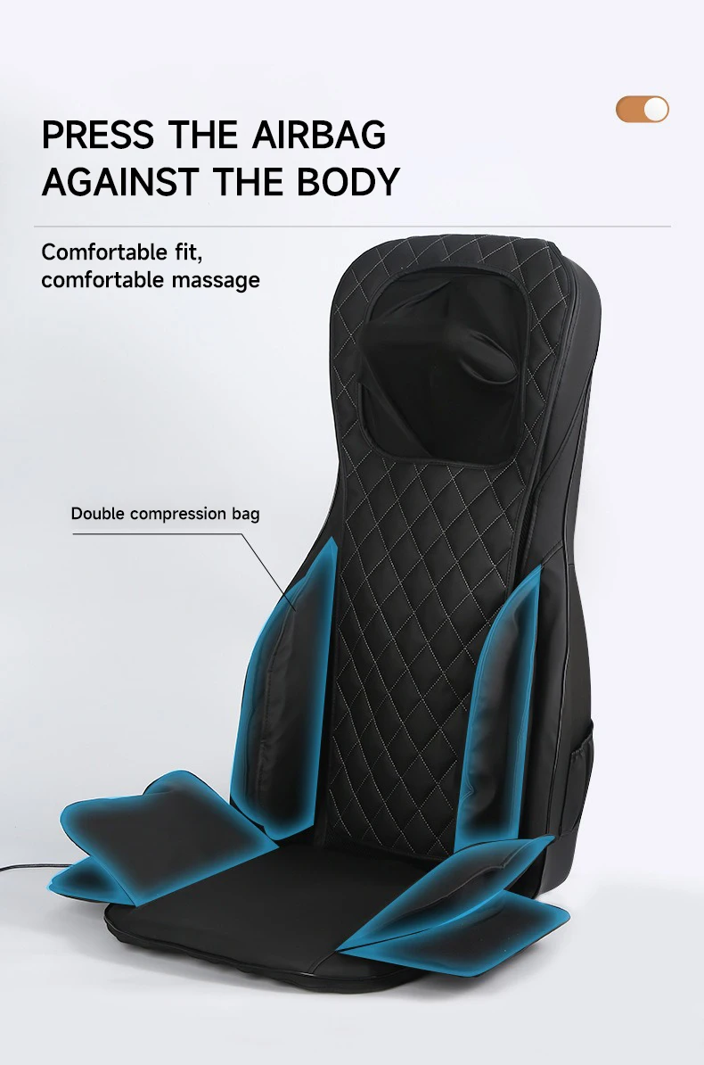 Hot Sale Shiatsu Full Body Massage Cushion with Airbags Kneading Vibrating Tapping and Heating Features for Waist Application