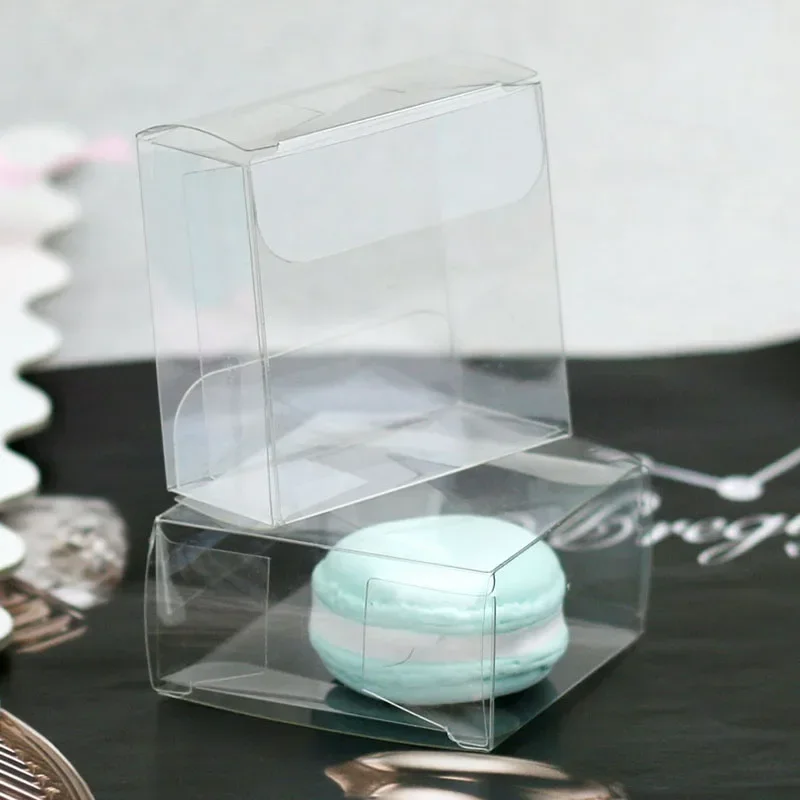Lot 10 Boîtes Macarons Fenêtre – Emballage Cupcakes Cookies 20,5×7×5 Cm Transparent
