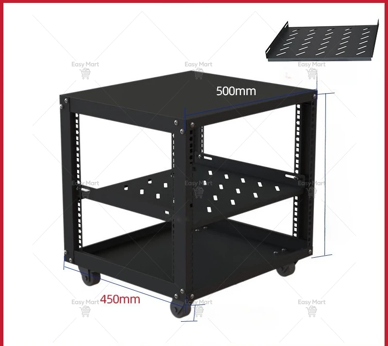 12U 9U Microphone Cabinet Simple Open 19 Inch Mobile Aviation Power Amplifier Audio Rack Equipment Case