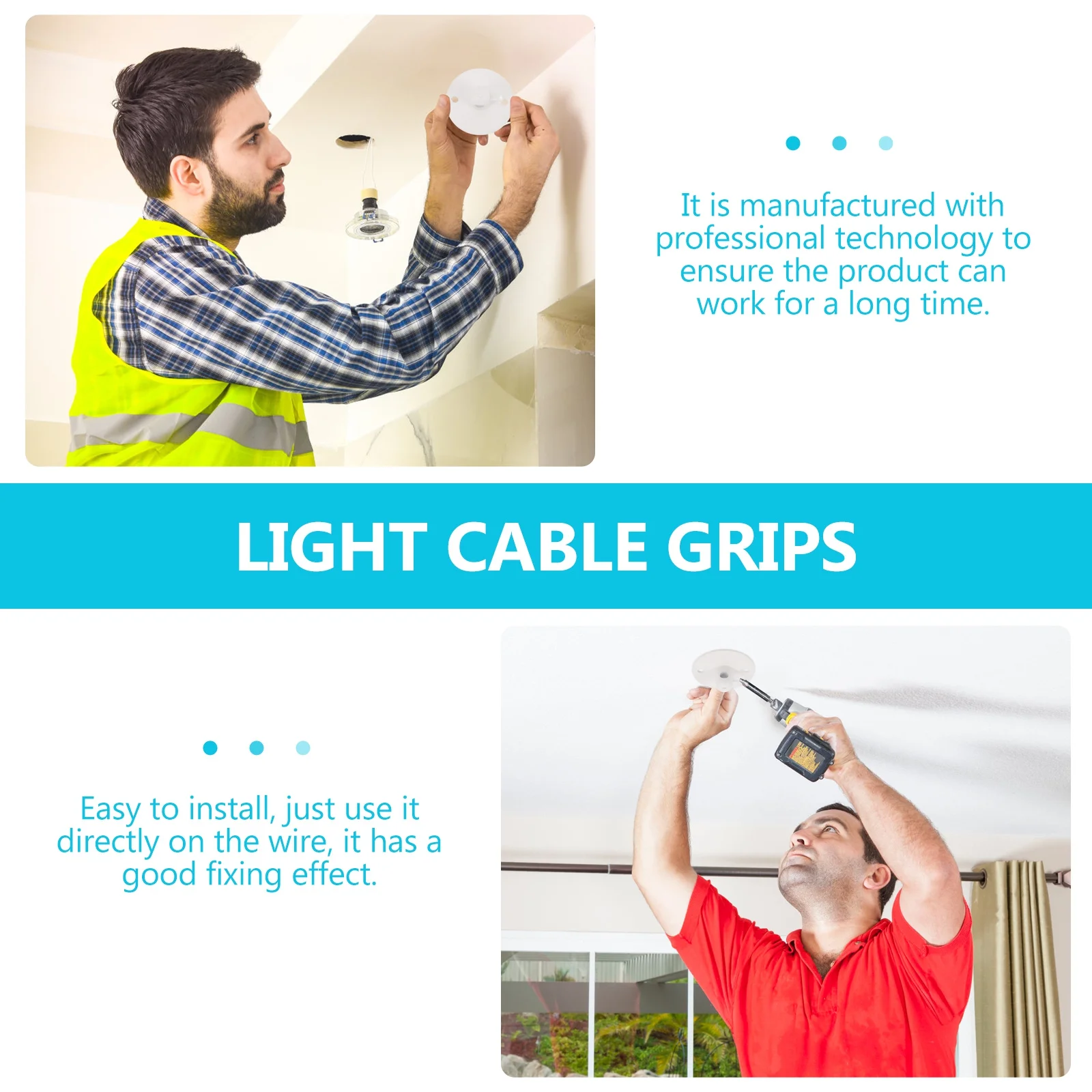 

2pcs Power Cord Gland Connector Cable Fixing Grip For Ceiling Light Hanging Lamp Strain Relief Clip Diy Cord Grips Clamp