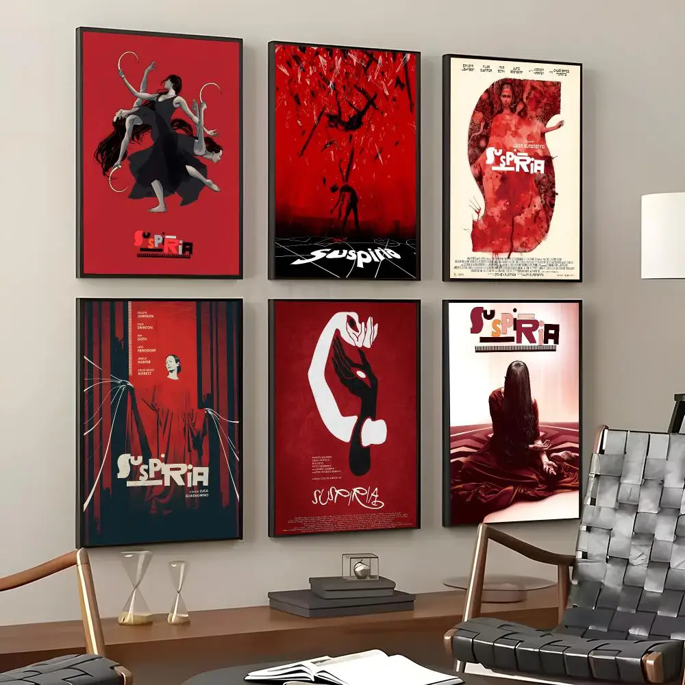 Movie Suspiria Poster Self-Adhesive Waterproof Wall Stickers, Coffee Bar Home Wall Decor