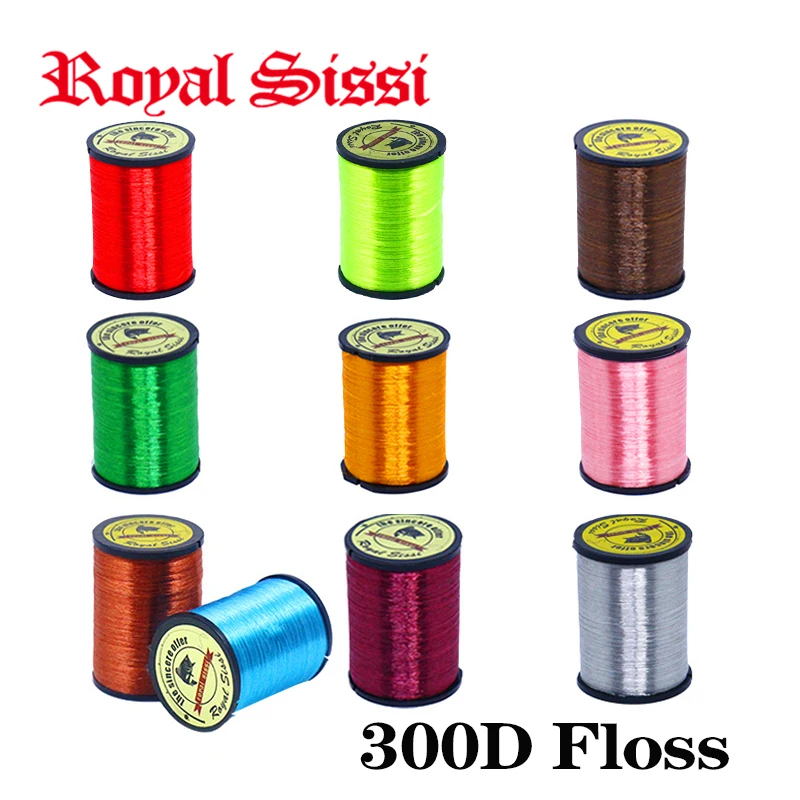 

Royal Sissi 10Colors fly tying super floss thread highly waxed 300D fly tying flat silky yarn for Salmon Steelhead trout flies