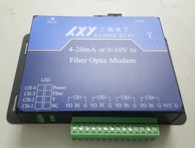 4-channel 4-20mA Current 0-10V Voltage to Optical Fiber Conversion Transceiver Analog Quantity Acquisition Module