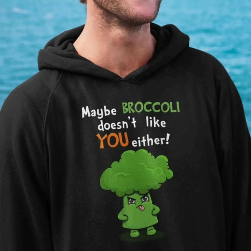 Maybe Broccoli Doesn't Like You Either! - Funny Cauliflower Sweatshirt Gift for Loved Ones Cauliflower Humorou Vegetarian Jumper